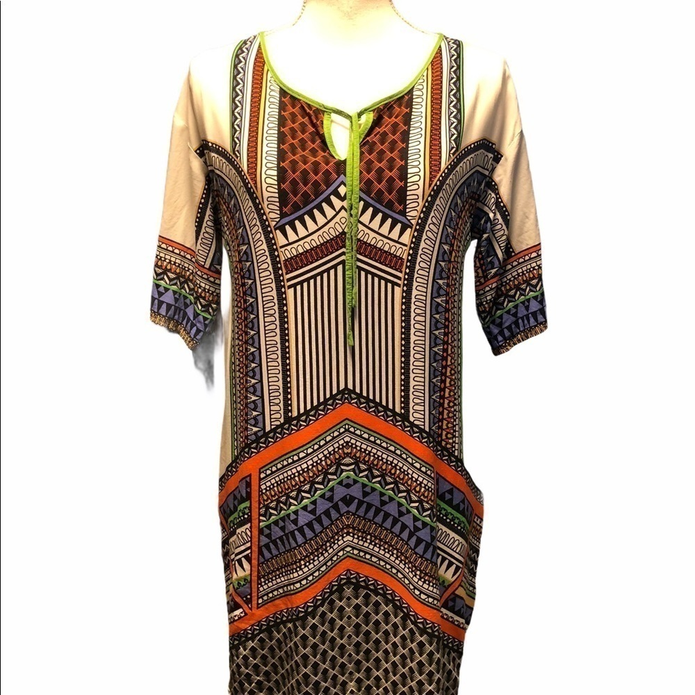 HARPER - WOMENS AZTEC PATTERN DRESS SIZE MEDIUM